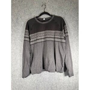 Lululemon Restless Pullover Women XL Black Gray Pullover Long Sleeve Crewneck